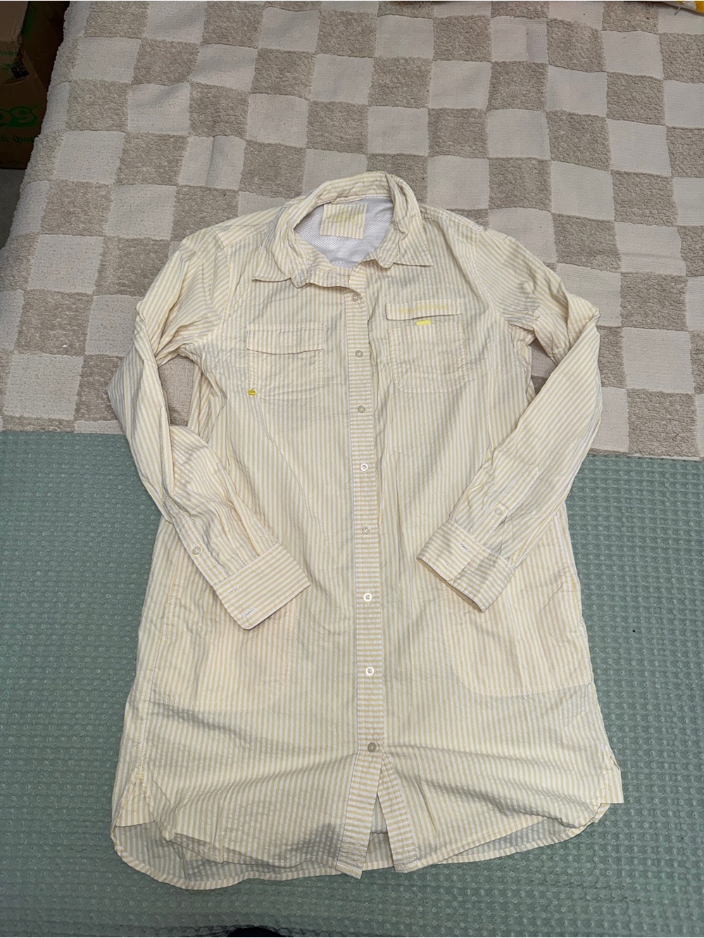 Vineyard Vines Harbor Stripe Long Sleeve Cover-Up Shirtdress size 6 Seersucker